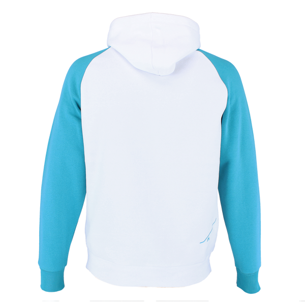 PRESTØY hoodie, hvite /turkis